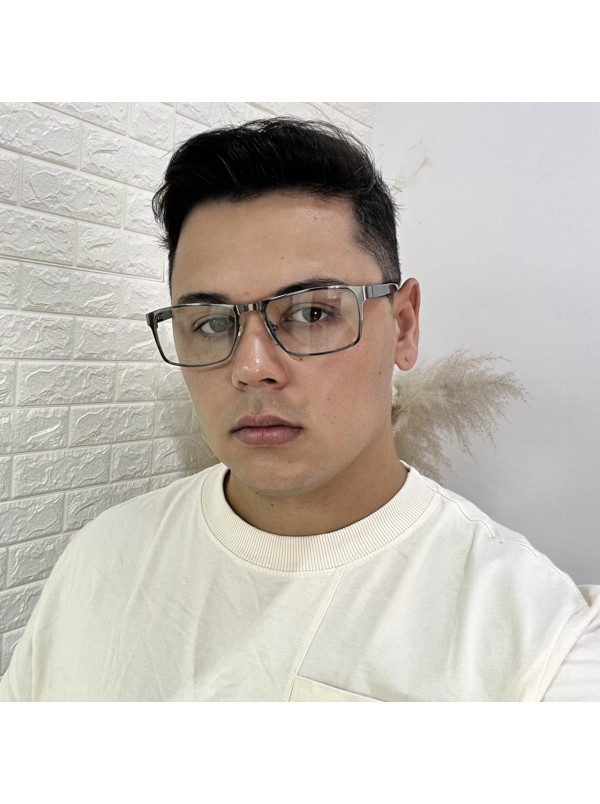 Armação de Óculos AQ240504 Retangular Grafite Escovado